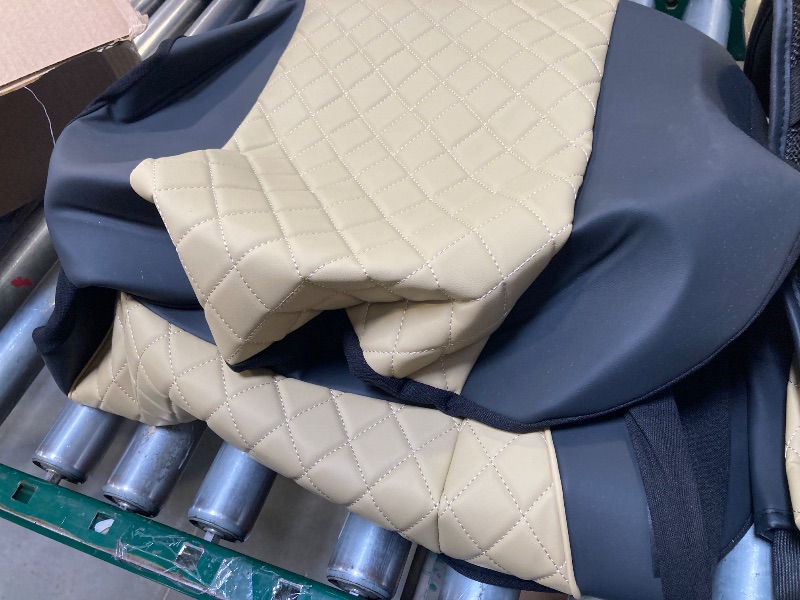 Photo 1 of 2pcs Car Seat Covers Black/Beige-----unknown model
