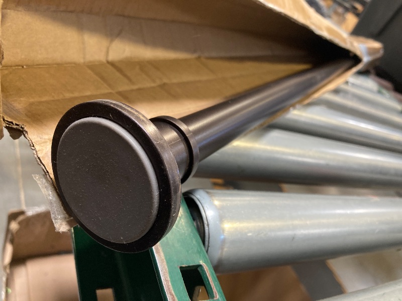 Photo 1 of BRIOFOX Industrial Shower Curtain Rod - Never Rust Non-Slip 43-72 Inch Stainless Steel, Bronze, Painted-gold Finial
