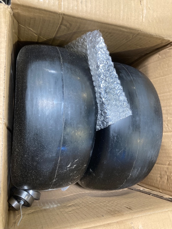 Photo 1 of 13x6.50-6 Lawn Mower Tires Flat Free, Zero Turn Mower Front Tires for Residential and Commercial, 13x6.5-6 Flat Free Tire and Wheel, 3/4" & 5/8" Bearing, 3.25"-7.65" Center Hub, 2Pack Black
