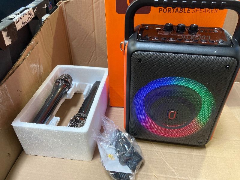 Photo 1 of BOGO Free at Bundle! Karaoke Machine for Adults, 24H Playtime Portable Bluetooth Speaker w/2 Wireless Microphones, TWS, Bluetooth 5.3, Bass/Treble Boost for Outdoor Singing, Home Parties & DJ Night
