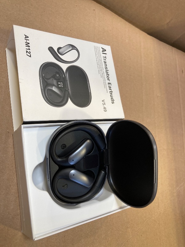 Photo 1 of AI Language Translator Earbuds, OWS Real-Time 3-in-1 Translation Earbuds 144 Languages & Accents, Translation Device for Learning Travel Business,Black