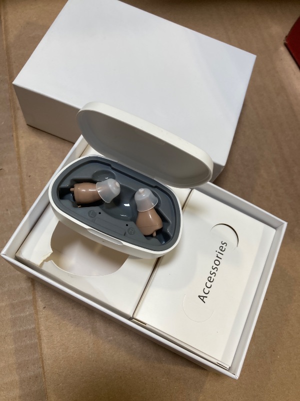 Photo 1 of MEIMOUSE Hearing Aids for Seniors, Invisible Hearing Amplifiers with Noise Cancelling, Rechargeable Hearing Aids for Severe Hearing Loss Adults, Comfort In-ear Hearing Devices (White skin tone)