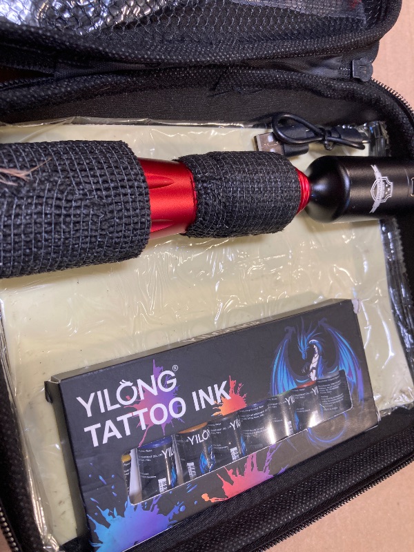 Photo 1 of Peslief Rocket Tattoo Kit Wireless Tattoo Gun Machine Kit Complete with Tattoo Power Supply Cartridge Needles for Beginners Rotary Tattoo Pen Kit Tattoo Supplies