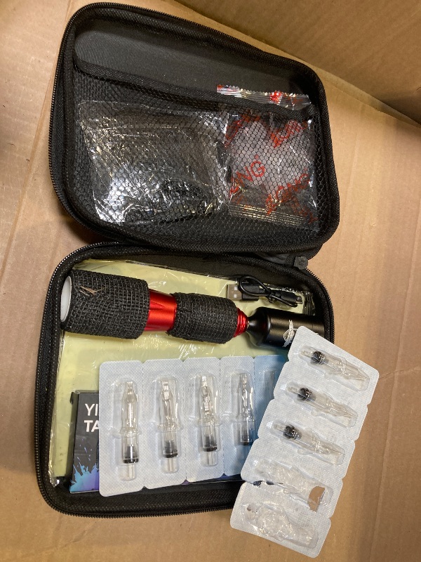 Photo 1 of Peslief Rocket Tattoo Kit Wireless Tattoo Gun Machine Kit Complete with Tattoo Power Supply Cartridge Needles for Beginners Rotary Tattoo Pen Kit Tattoo Supplies