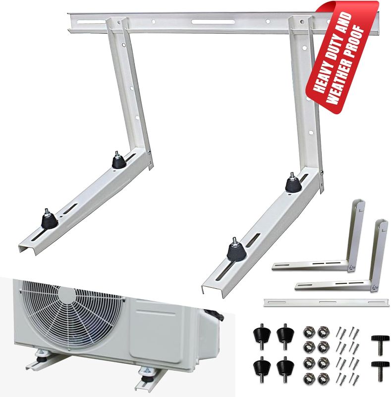 Photo 1 of DuctlessAire Outdoor Wall Bracket - Mini Split Wall Mounting Bracket - Air Conditioner Support Brackets - Mounted Brackets for Ductless Mini Split, Heater, Window AC Unit & More (9000-36000 BTU)

