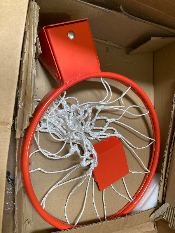 Photo 1 of Basketball Rim Replacement, Single-Spring Breakaway Basketball Rim Outdoor Indoor, Universal 18 Inch Heavy Duty Basketball Hoop Rim and Net
