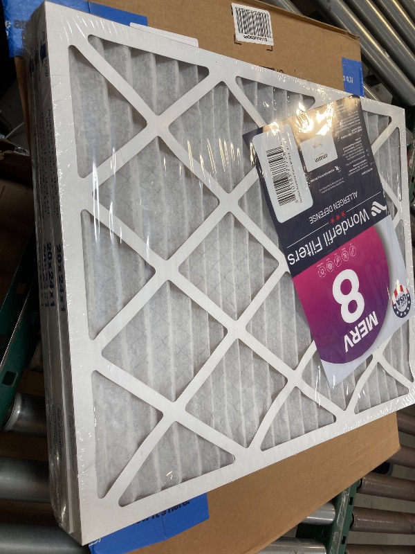 Photo 1 of 20x24x1 MERV 8 Air Filter (4-Pack) | Wonderfil Filters | Pleated HVAC Design | Perfect Fit for AC & Furnace Systems | Actual Size: 19.38" x 23.38" x 0.75"