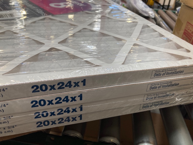 Photo 1 of 20x24x1 MERV 8 Air Filter (4-Pack) | Wonderfil Filters | Pleated HVAC Design | Perfect Fit for AC & Furnace Systems | Actual Size: 19.38" x 23.38" x 0.75"