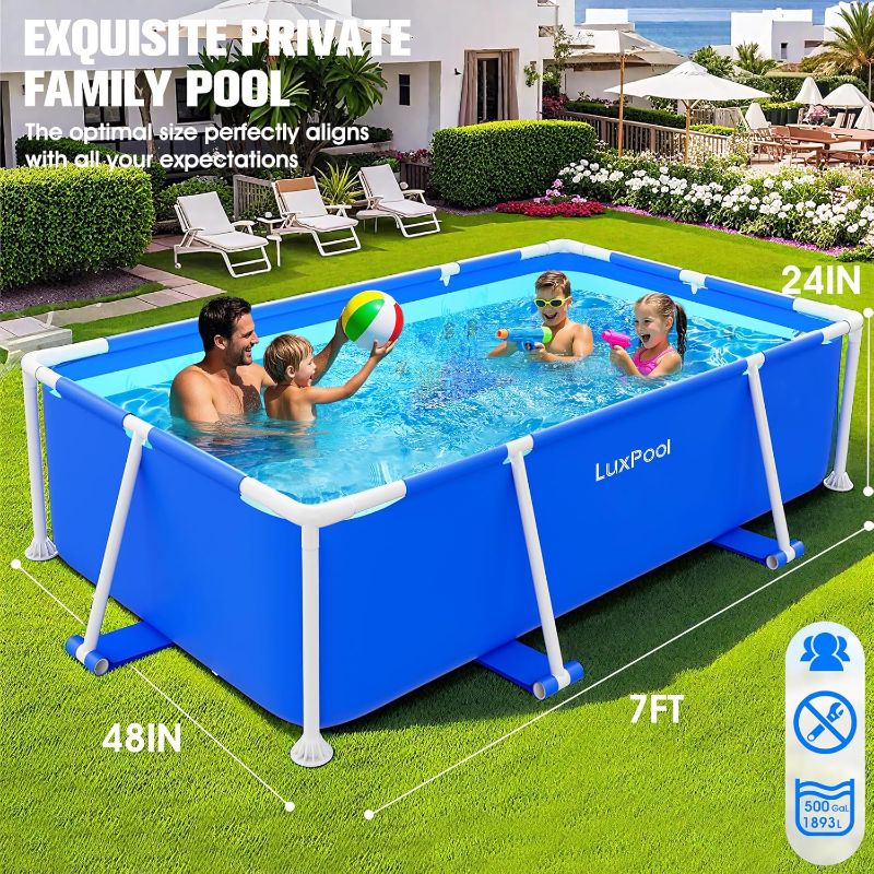 Photo 1 of Above Ground Pool,Frame Deep Swimming Pools, Family Pool,Large Above Ground Easy Set, Outdoor Backyard Pools for Kids, Adults,7ft x 48in x 24in
