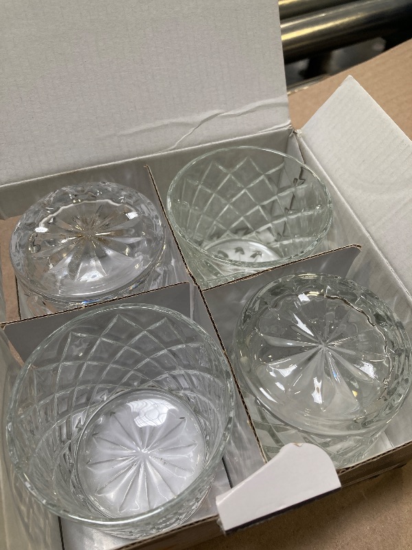 Photo 1 of 4pcs--Better Homes & Gardens Clear Diamond-Cut Glass Old Fashioned Whiskey Glass Tumbler 4 Pack
