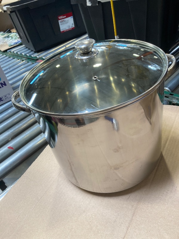 Photo 1 of Mainstays Stainless Steel 20-Quart Stock Pot with Glass Lid. 