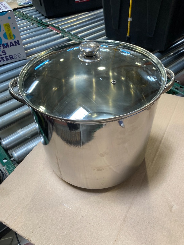 Photo 1 of Mainstays Stainless Steel 20-Quart Stock Pot with Glass Lid. 