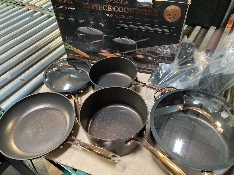Photo 1 of Thyme & Table Non-Stick 12-Piece Signature Cookware Set - Rose Gold