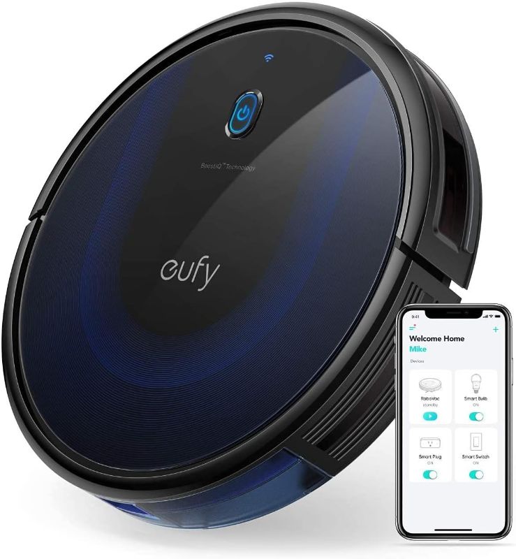Photo 1 of Eufy BoostIQ RoboVac 15C MAX, Wi-Fi Connected, Super-Thin, 2000Pa Suction, Quiet, Self-Charging Robotic Vacuum Cleaner, Cleans Hard Floors to Medium-Pile Carpets, Black (Renewed)

