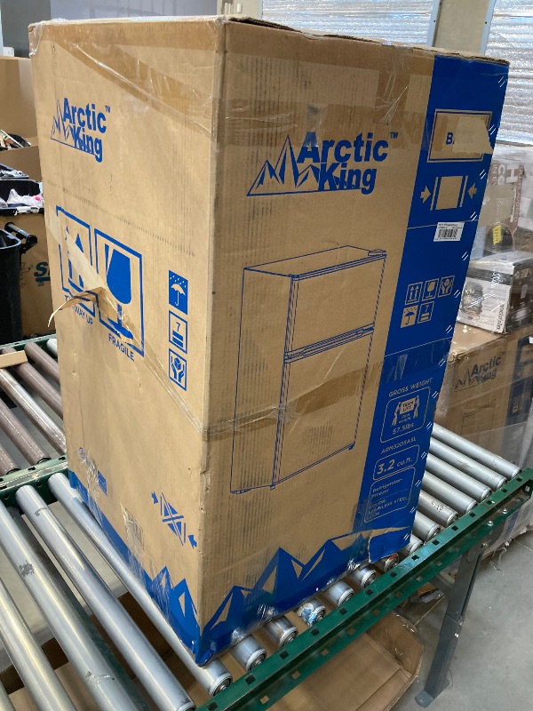 Photo 1 of Arctic King - 3.2 Cu Ft Two Door Mini Fridge with Freezer, Stainless Steel