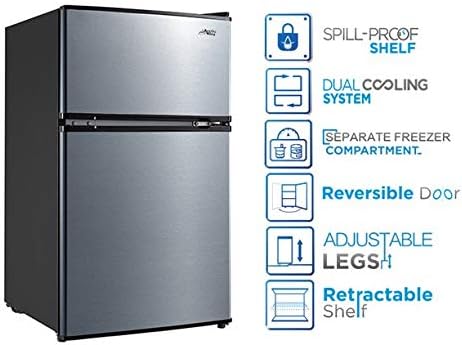Photo 1 of Arctic King - 3.2 Cu Ft Two Door Mini Fridge with Freezer, Stainless Steel