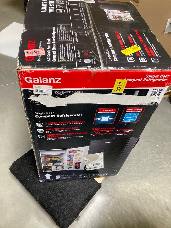 Photo 1 of Galanz 3.3 Cu ft One Door Mini Fridge, Black Estar