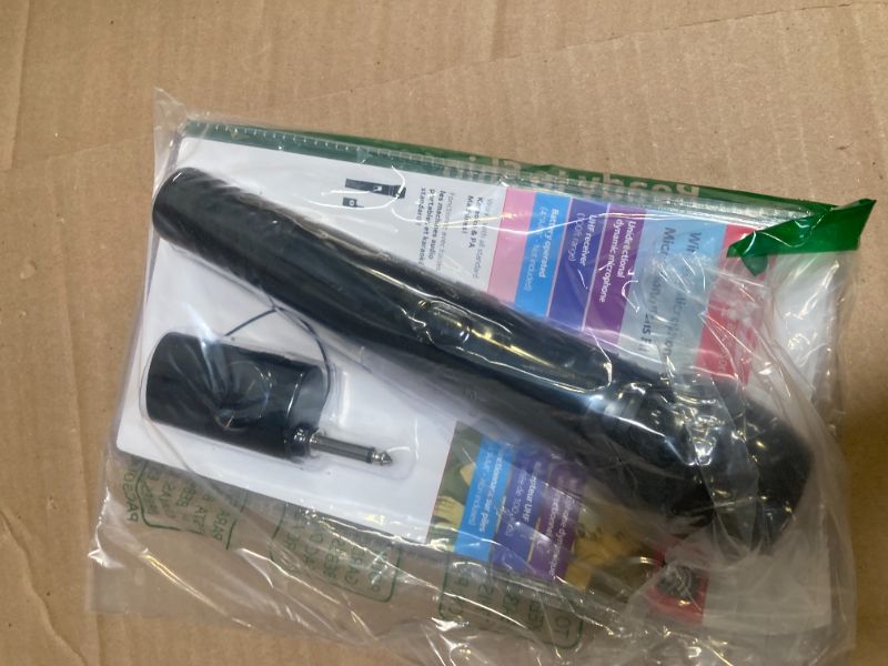 Photo 1 of Singing Machine Portable Wireless Microphone (Black) - Premium Unidirectional UHF Wireless Mic for Singing, Speeches & Events - Cordless Mic Compatible with Karaoke Machines, PA Systems & More