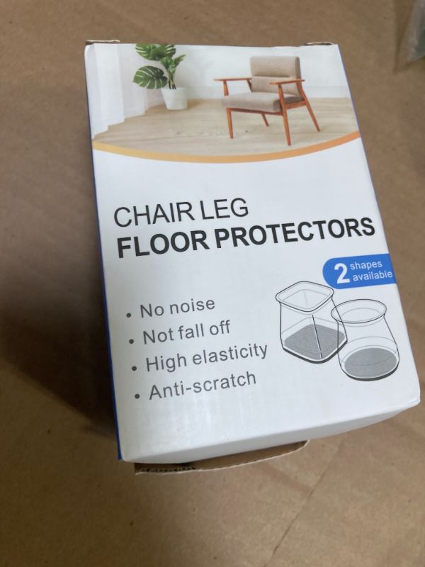 Photo 1 of 24 Pcs Chair Leg Floor Protectors for Hardwood Floors Silicone Covers to Protect Wood Tile Floors Scratches Felt Pads Furniture Leg Caps No Noise (Fit:0.9"-1.29")