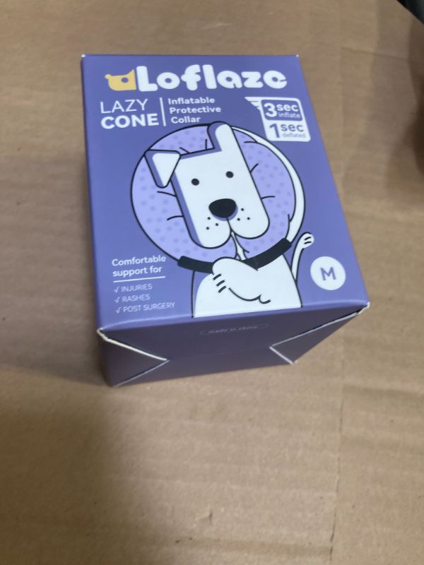 Photo 1 of Loflaze Soft Inflatable Dog Cone Collar for Small Medium Large Dogs - Neck Donut E Collar Alternative for Recovery After Surgery - Grey M