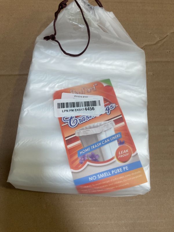 Photo 1 of 13 Gallon 100 Counts (fit 12-15 Gal) Strong Tall Kitchen Trash Bags Garbage Bags by RayPard, fit 50 Liter Waste Basket, Clear Trash Bags Can Liners for Home Office Bathroom Bedroom