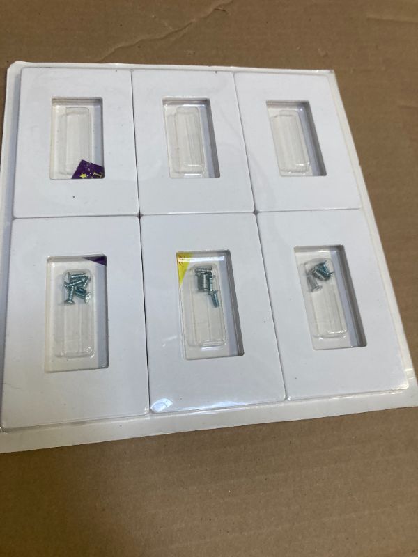 Photo 1 of Bates- Screwless Decorator Wall Plates, White, 6 Pack, Screwless Wall Plates 1 Gang, Switch Cover Plate, Electrical Outlet Cover