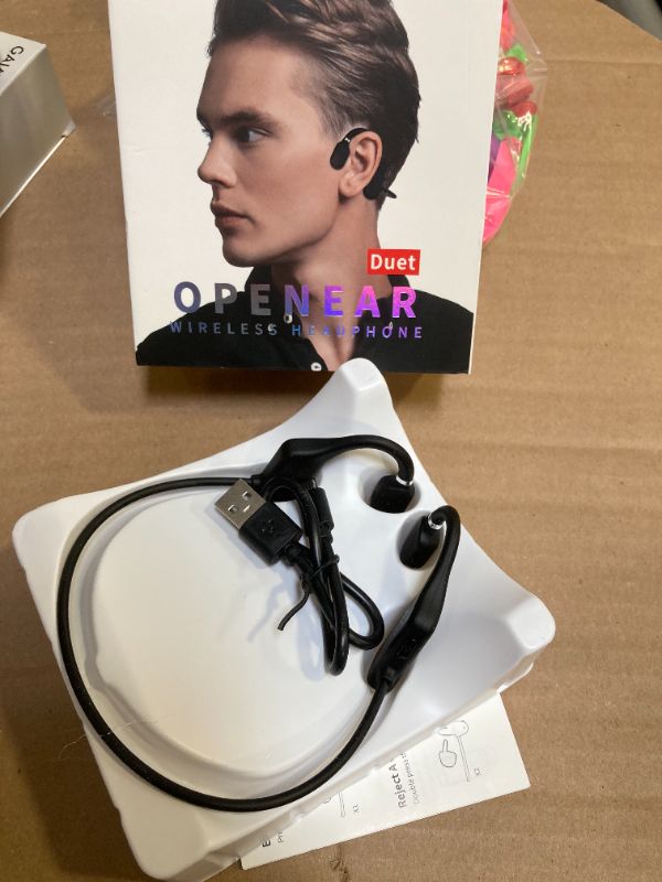 Photo 1 of Inductivv Bone Conduction Headphones Sound Revv Open Earphones Wireless Bluetooth Running Headphones with Mic, IP56 Waterproof, Lightweight and Comfortable Fit Sport Bone Conduction Earbuds & Exercise