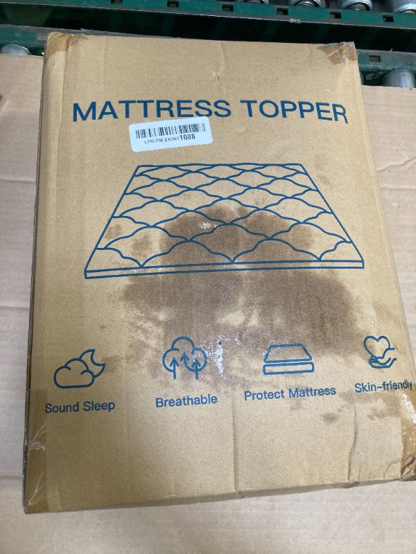 Photo 1 of Belffin Pillow Top Mattress Topper Twin Size, Mattress Pad Cover with 8-21 Inch Deep Pocket, Bed Mattress Protector for Back Pain Relief, Soft Breathable Overfilled Down Alternative Filling, White