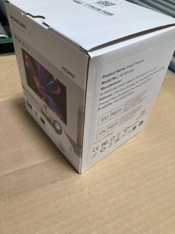 Photo 1 of ?Electric Focus?Magcubic Mini Projector 4K Support, Portable Projector with WiFi 6 and Bluetooth 5.4, Smart Proyector, 5W Soundbase Speaker, 180° Rotation for Home Theater HY300 Ultra