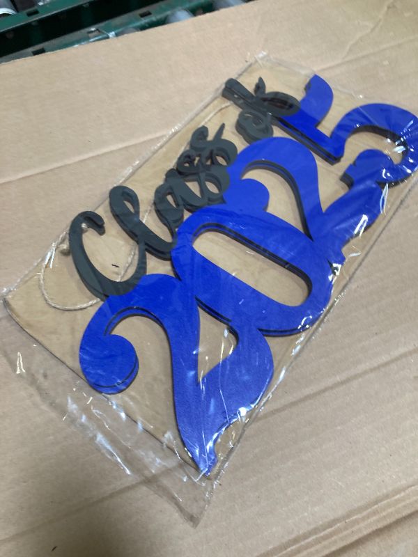 Photo 1 of Class of 2025 Wooden Sign - Blue Graduation Decorations & Photo Booth Prop for Senior Party