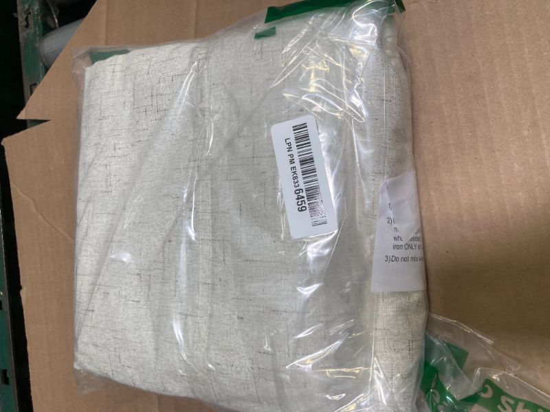 Photo 1 of H.VERSAILTEX Linen Blackout Curtains 54 Inches Long 100% Blackout Thermal Insulated Textured Linen Look Curtain Draperies Anti-Rust Grommet, Energy Saving with White Liner, 2 Panels, Natural