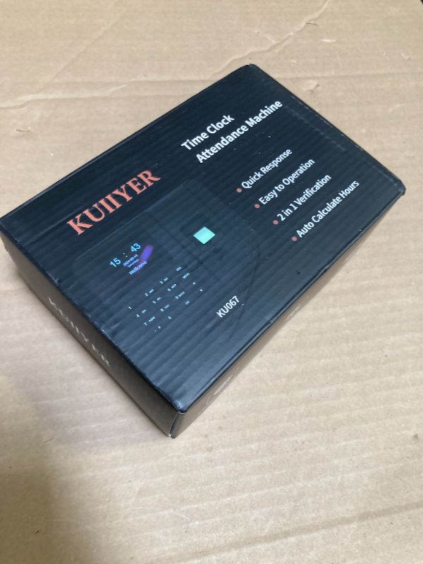 Photo 1 of KUIIYER 2 in 1 Time Clocks for Employees Small Business (Fingerprint + Password) Employee Clock in & Out Machine Attendance Punch Clock Recorder Tracker for Small Businesses & Offices