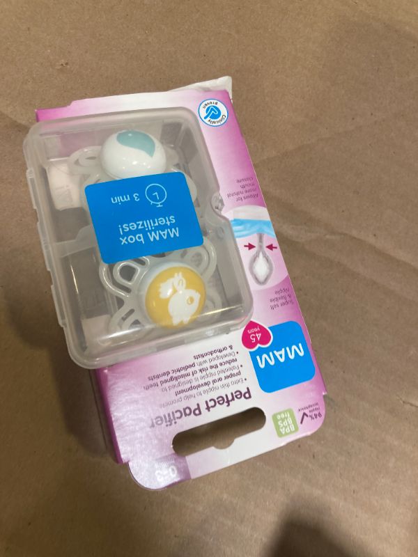 Photo 1 of MAM Perfect Baby Pacifier, Patented Nipple, Developed with Pediatric Dentists & Orthodontists, 2 Pack, 0-3 Months, Unisex