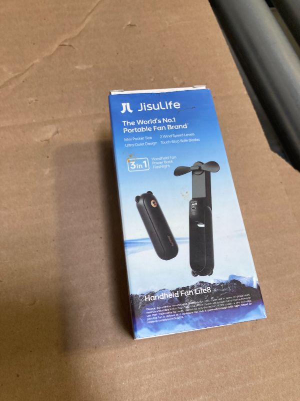Photo 1 of JISULIFE Handheld Mini Fan, 3 IN 1 USB Rechargeable Portable Fan [12-19 Working Hours] with Power Bank, Flashlight, Pocket Design for Travel/Summer/Concerts/Lash, Gifts for Women (Black)