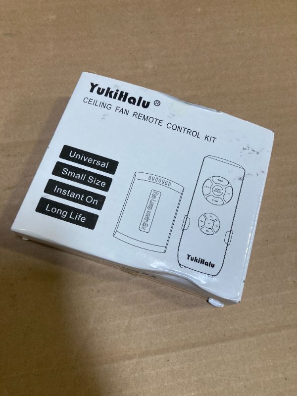 Photo 1 of YukiHalu Ceiling Fan Remote Control Kit, Universal and Compact Size, Fan Speeds and Timings Control, Comply with UL1917