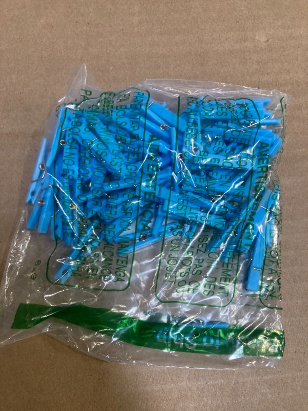 Photo 1 of 60PCS Baby Shower Clothespin Games Boy Plastic Mini Clothes Pins 1.4 inch for Party Decorations,DIY Crafts(Blue)