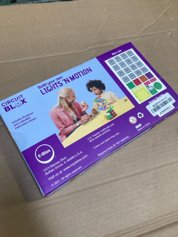 Photo 1 of E-Blox Building Blocks STEM Circuit Kit, Build Your Own Lights ‘N Motion, Light & Rotating Capabilities, Infinite Science Creations, Birthday Gift, Boys, Girls, 5+