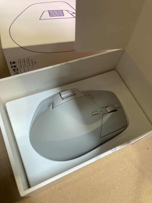 Photo 1 of Rapoo MT760 Multi-Device Wireless Mouse, Bluetooth 5.0 and 2.4G Multi-Mode Connection, Up to 4 Devices, 11 Programmable Buttons, 4K DPI, 90 Days Battery Life, PC, Light Grey