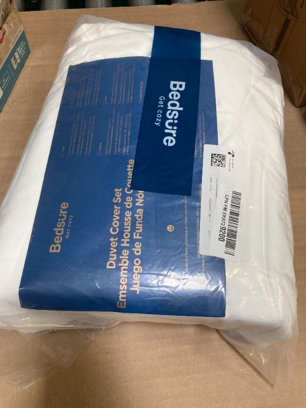 Photo 1 of Bedsure White Duvet Cover King Size - 3 Pieces Prewashed Extra Soft Bedding Set, Includes 1 Duvet Cover 104x90 Inches with Zipper Closure & 2 Pillow Shams, Comforter Not Included