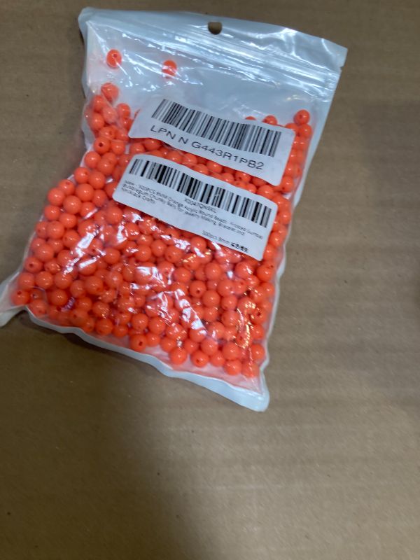 Photo 1 of Keip Taoun 500PCS 8MM Orange Acrylic Round Beads - Frosted Gumball Bubblegum Chunky Balls for Jewelry Making, Bracelet and Necklace Crafts, FHH-2