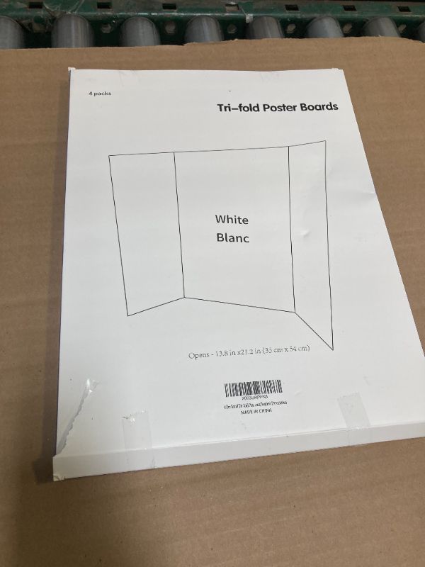 Photo 1 of Rsgift 4 Pcs Small Tri-fold Poster Boards with Double Sided Tapes and Cardboard,21.2x13.8 inches,Corrugated Presentation Boards, Display Boards for School Project,Exhibitions,Business Presentation