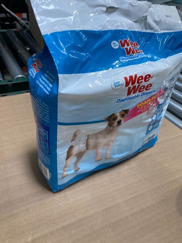 Photo 1 of Four Paws Wee-Wee Super Absorbent Disposable Adjustable Dog Potty Training Diapers, Leak-Proof Protection for Puppies and Small Dogs, Small, 36 Count