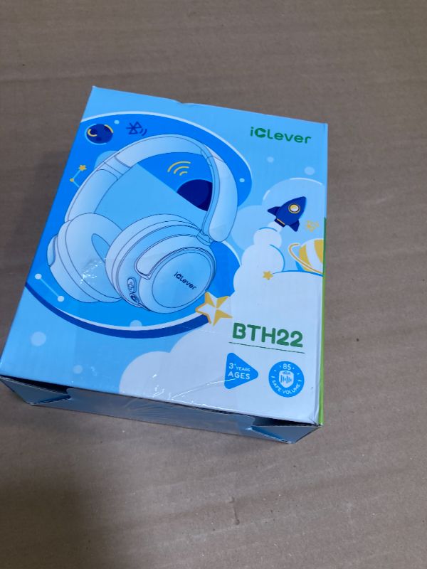 Photo 1 of iClever BTH22 Kids Bluetooth Headphones, 60H Play Time, USB C Fast Charging, Bluetooth 5.4, AUX Cord,Safe Volume 74/85 dBA,Toddler Headphones for iPad/Tablet/Travel/School, Blue