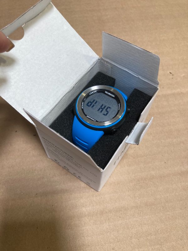 Photo 1 of Mens Pedometer Watch for Walking Step Counter Watch No Charging, No App Connection, with EL Backlight. Simple, Practical Choice for Mobile-Free Fitness Enthusiasts TIMEURE-2308 (Blue)