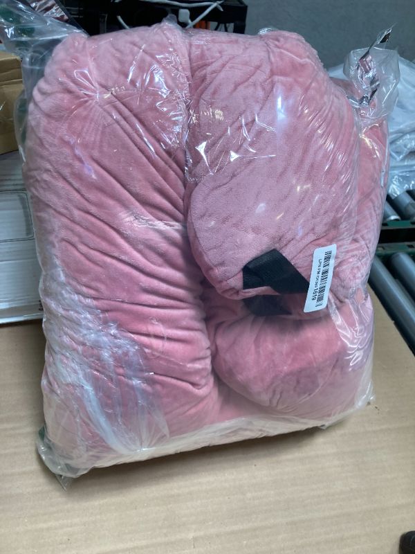 Photo 1 of Travel Pillow Cushion for The Back Seat of Car Car Pillow for Kids A Sleeping Artifact Suitable for Long-Distance Travel of Adults and Children Travel Pillow for Kids Pink