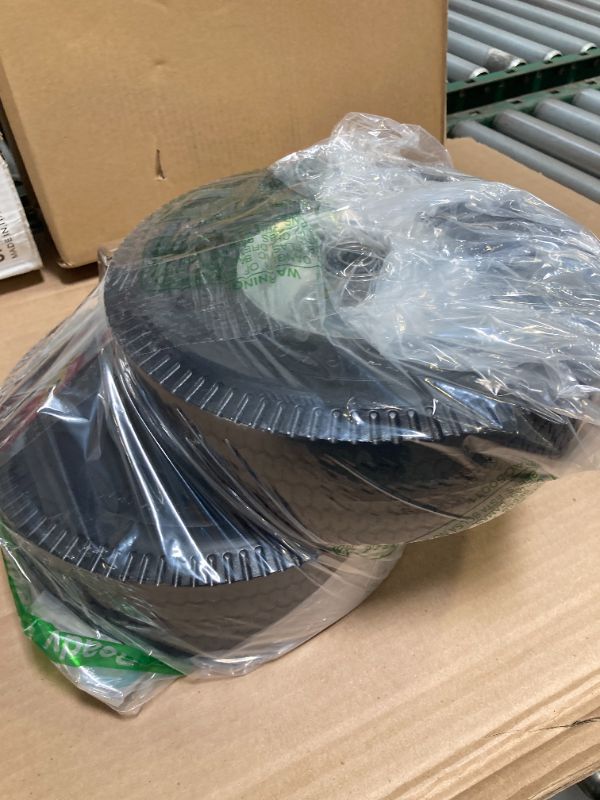 Photo 1 of 4.10/3.50-4 Tire & Wheel Flat Free, 2 Pcs Heavy Duty Solid PU Non-inflated Tires with Double Sealed Bearings, 5/8 in Axle Bore Hole & 2.15 in Offset Hub for Dolly/Garden Cart/Wheelbarrow/Wagon