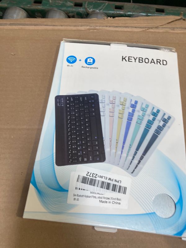 Photo 1 of Ultra-Slim Bluetooth Keyboard Portable Mini Wireless Keyboard Rechargeable for Apple iPad iPhone Samsung Tablet Phone Smartphone iPadOS iOS Android (10 inch Black)