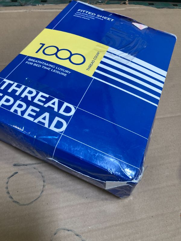 Photo 1 of Thread Spread 100% Egyptian Cotton Extra Deep Pocket Fitted Sheet Queen Size - 1000-Thread-Count Queen Fitted Sheet Only, Soft, Cooling, Sateen Weave Bottom, Luxury Hotel Quality, 22" Deep - Blush