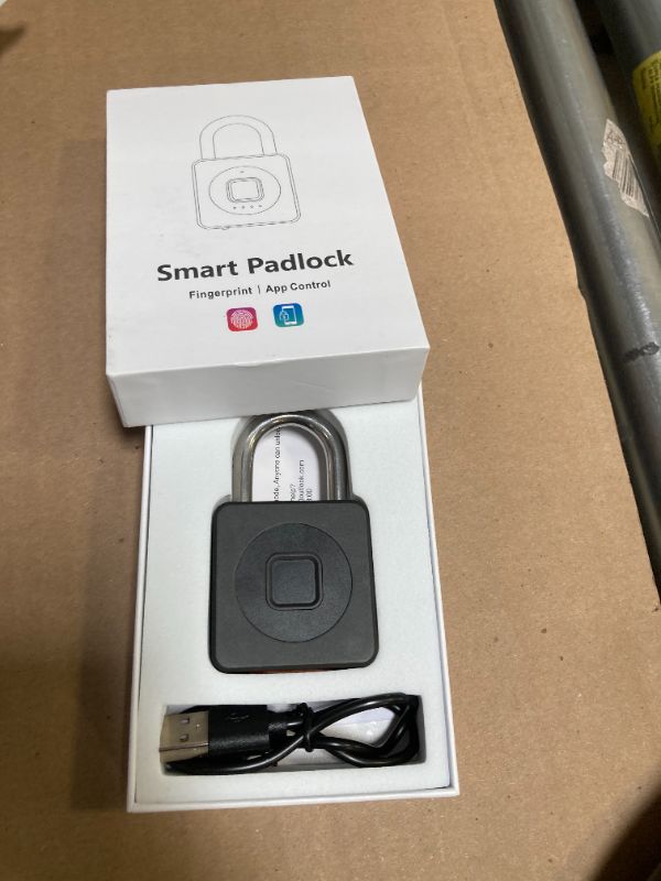 Photo 1 of eLinkSmart Fingerprint Gym Locker Lock, Keyless Biometric Padlock, Weatherproof Electronic Digital Bluetooth App Smart Combo Pad Lock for Outdoor Fence Gate School Locker Storage Pool Shed - Black