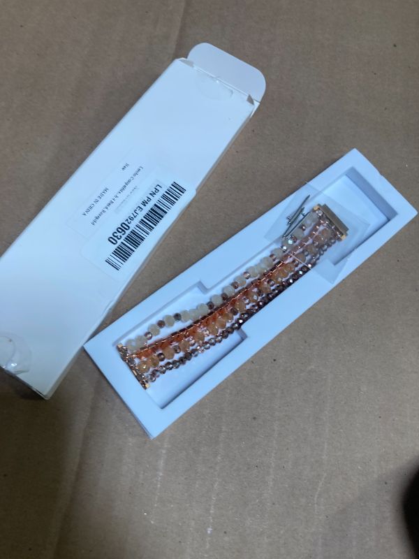Photo 1 of Lerobo Compatible with Samsung Watch 7 Bands 6/5/4 40mm 44mm Active 2 Watch 4 Classic 42mm 46mm Watch 5 Pro 45mm Women Girls Stylish Beaded Bracelet Band for Galaxy Watch 4 Band, Rosegold